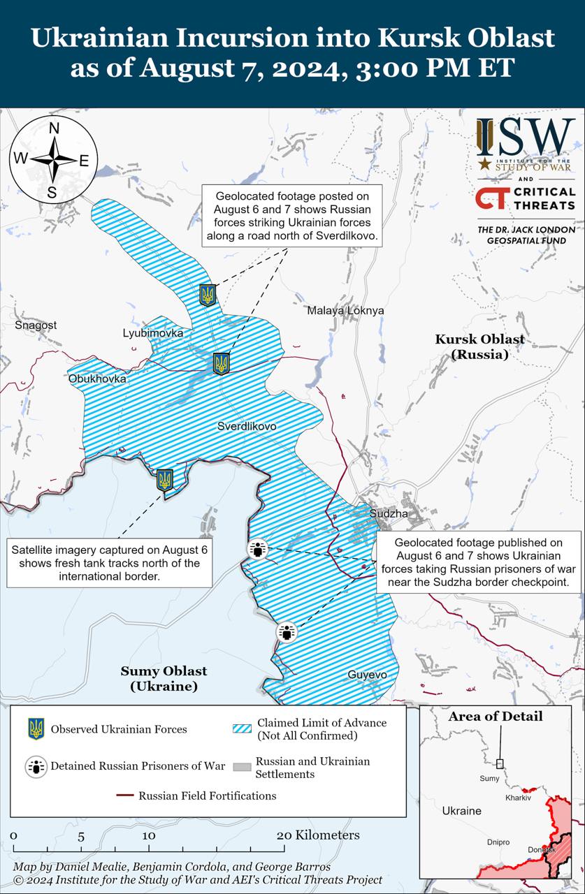 Russian border breach in Kursk region on Aug 8 Clashes near Korenevo